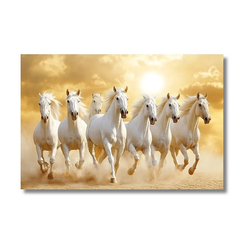 Golden Palominos Seven Horse Wall Painting media 6