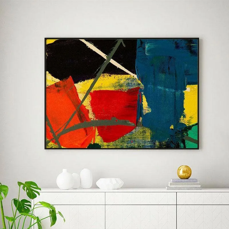 Abstract Art Canvas Wall Painting - Black Frame media 3