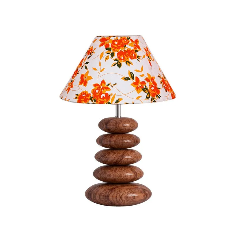 Solvion Cotton Table Lamp With Wooden Base - Multicolor media 5