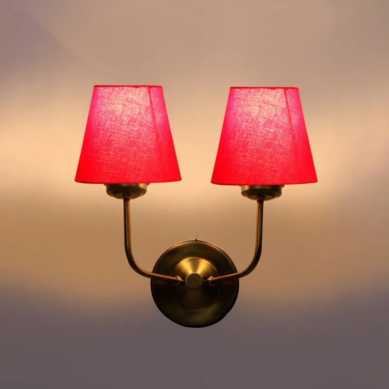 Lumoire Duo Cone Metal Wall Lamp - Gold,Red media 6