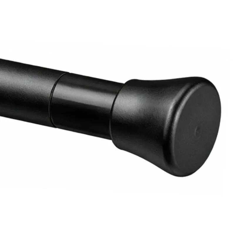 Slide Fit Extendable Metal No Drill Curtain Tension Rod - Black - 3