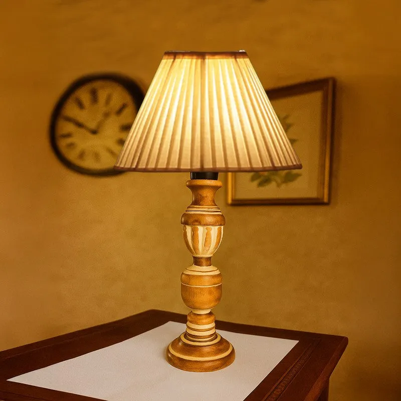 Zenrae Pleatro Wooden Table Lamp - White media 3