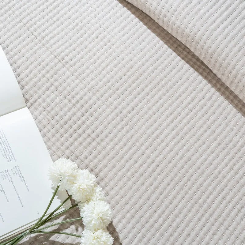 Ivory (Beige Self Stripe Comforter) - Three Piece Set media 6