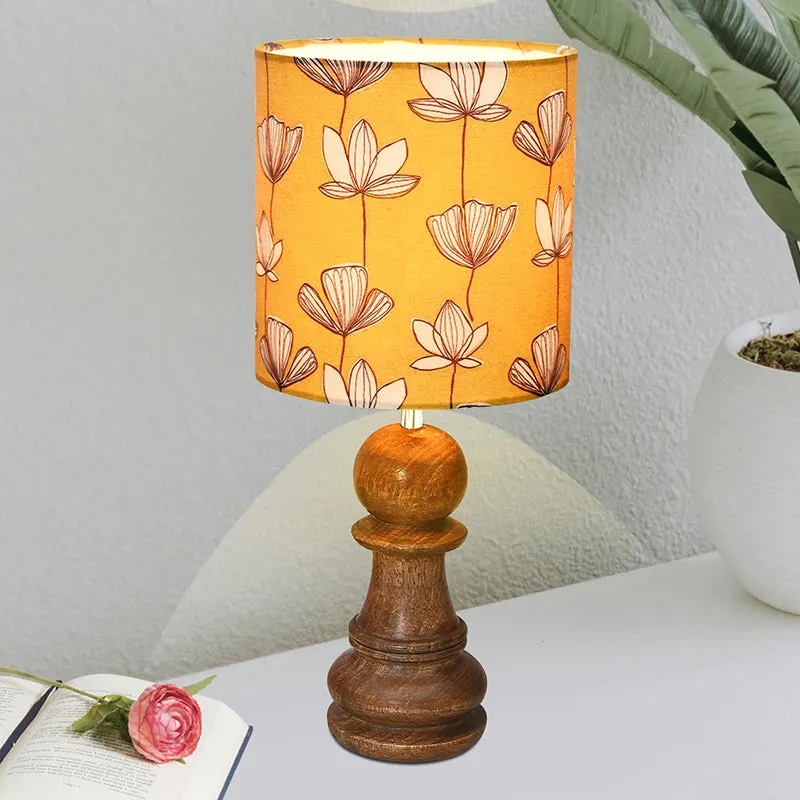 Nephrite Curve Fabric Table Lamp - Yellow,Brown,White media 1