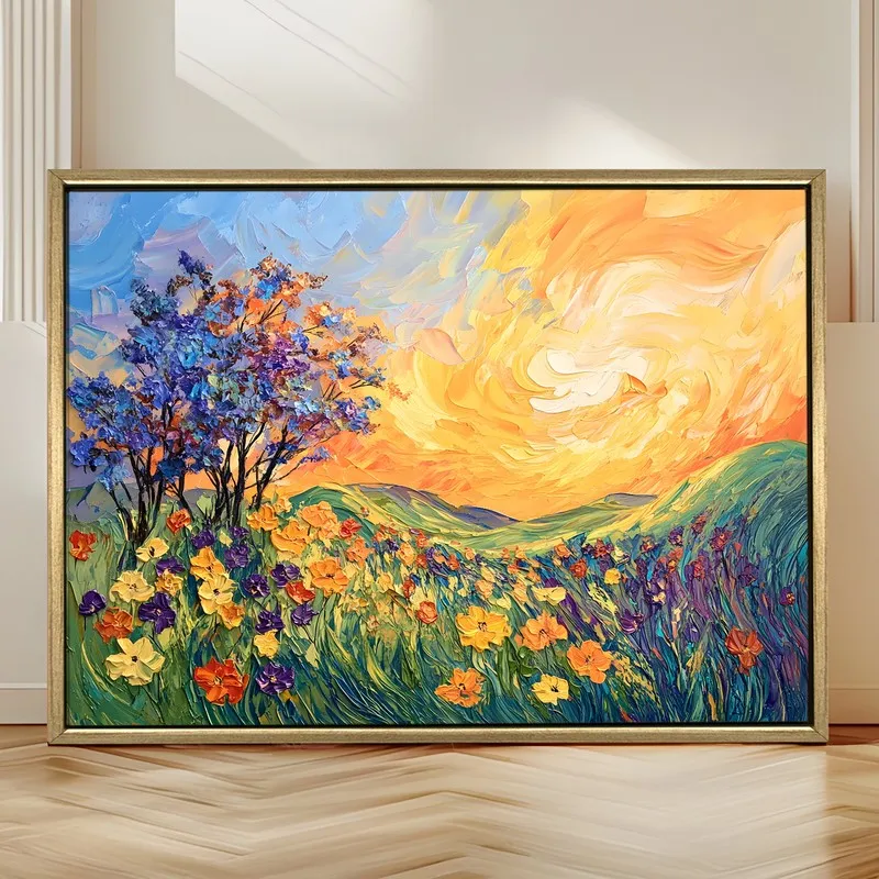 Amber Skies Canvas Wall Painting With Frame media 4