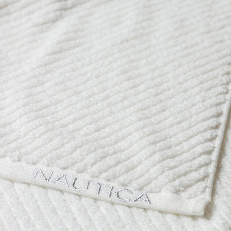 Nautica Dove Cotton Hand & Face Towel (White) - Set Of Four media 6