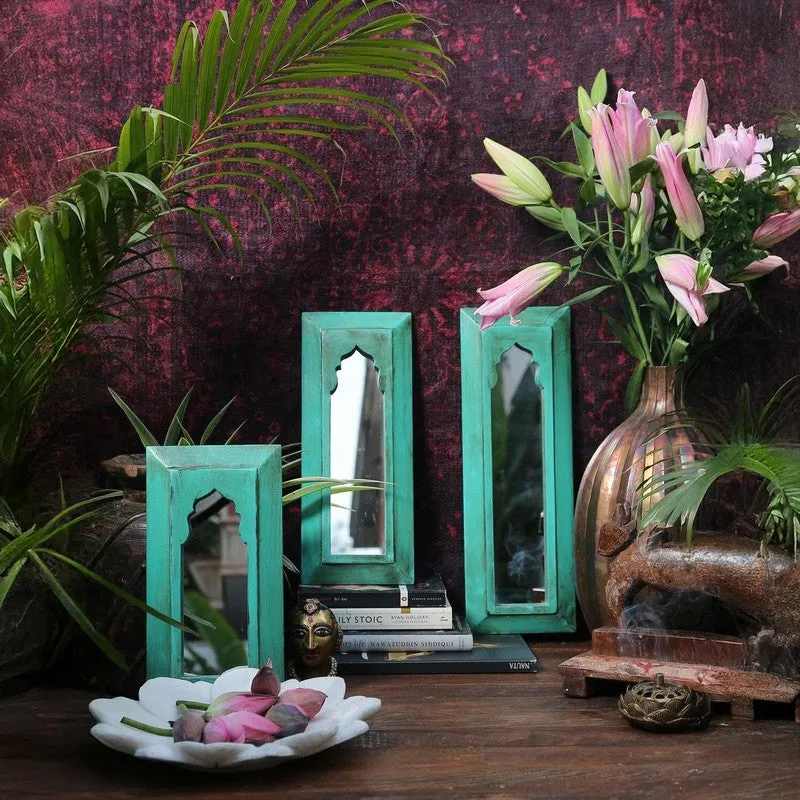 Frames of Reflection (Green) Wall Mirrors - Set Of Three media 1