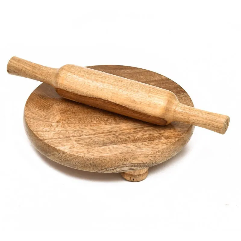 Ashra Wood Rolling Pin With Board - Set Of Two media 5