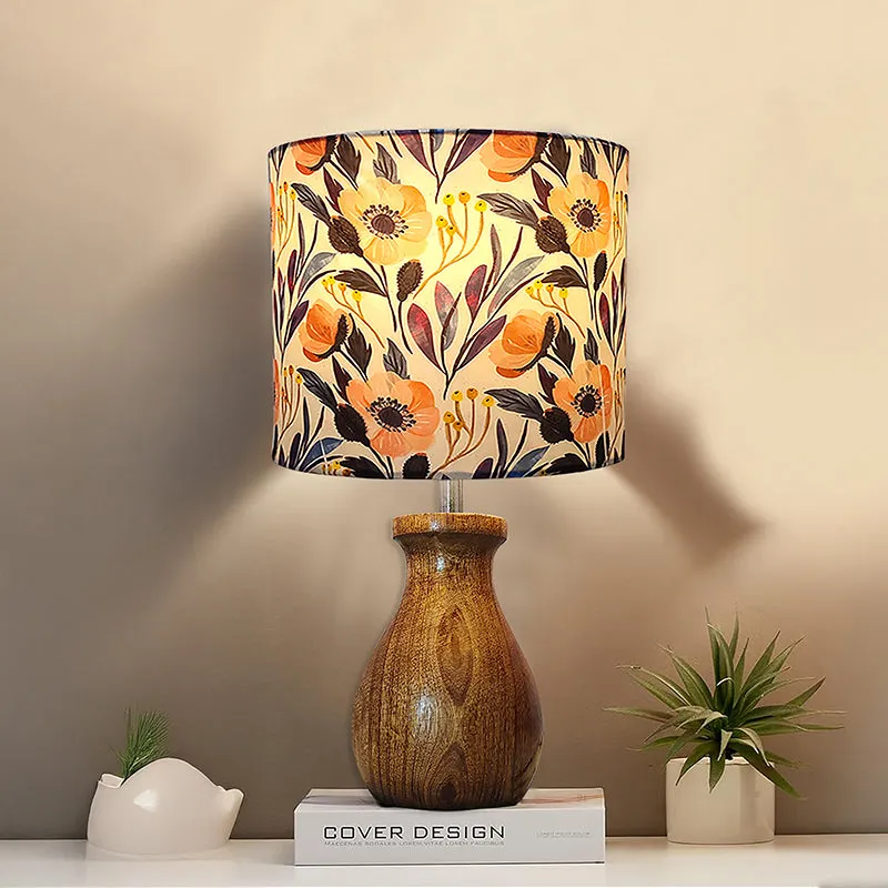 Poppy Peach Fabric Table Lamp - Set of Two media 1