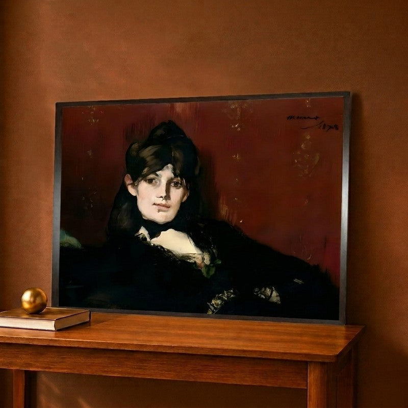 Berthe Morisot 1841-95 Reclining 1873 Canvas Wall Painting - 12 x 9 Inches