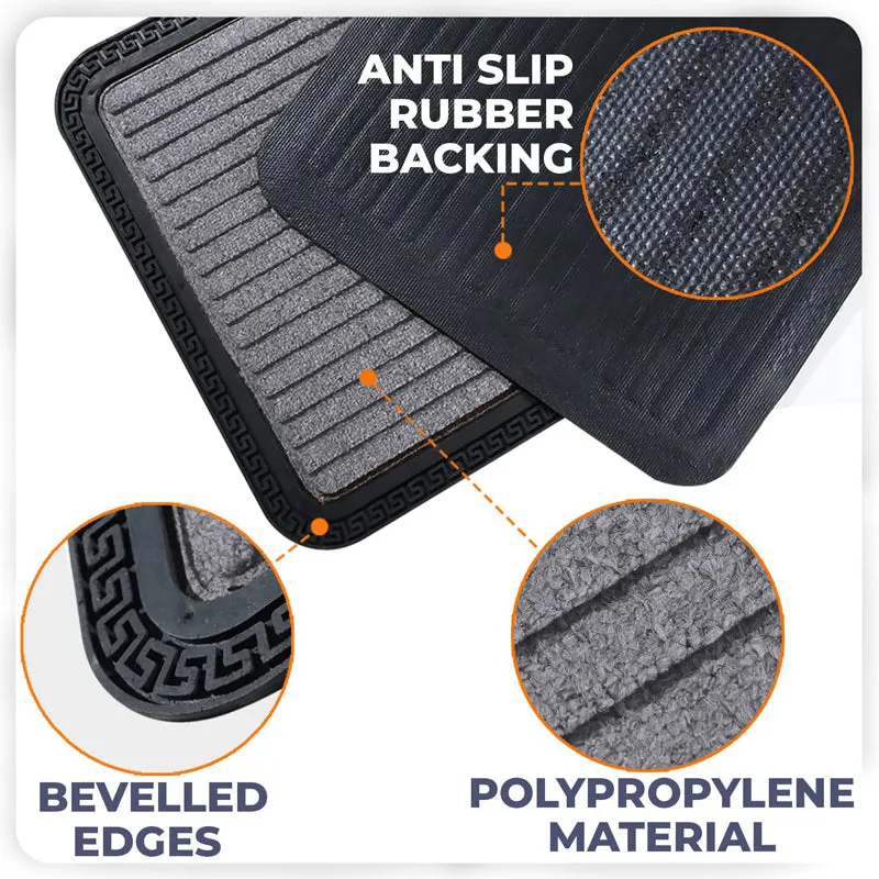 Cara Stripe Rubber Door Mats - Grey media 5