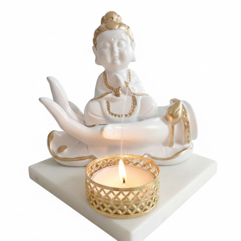 Buddha Hand Resin Square Tea Light Candle Holder media 6