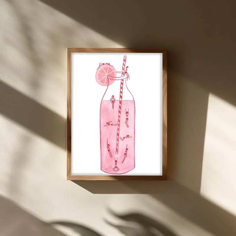 Summer Bloom Sip Archival Canvas Wall Art - Brown media 3