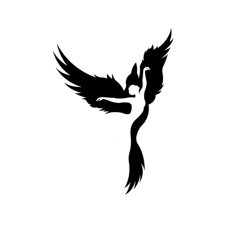 Girl And Phoenix Black Iron Wall Accent media 3