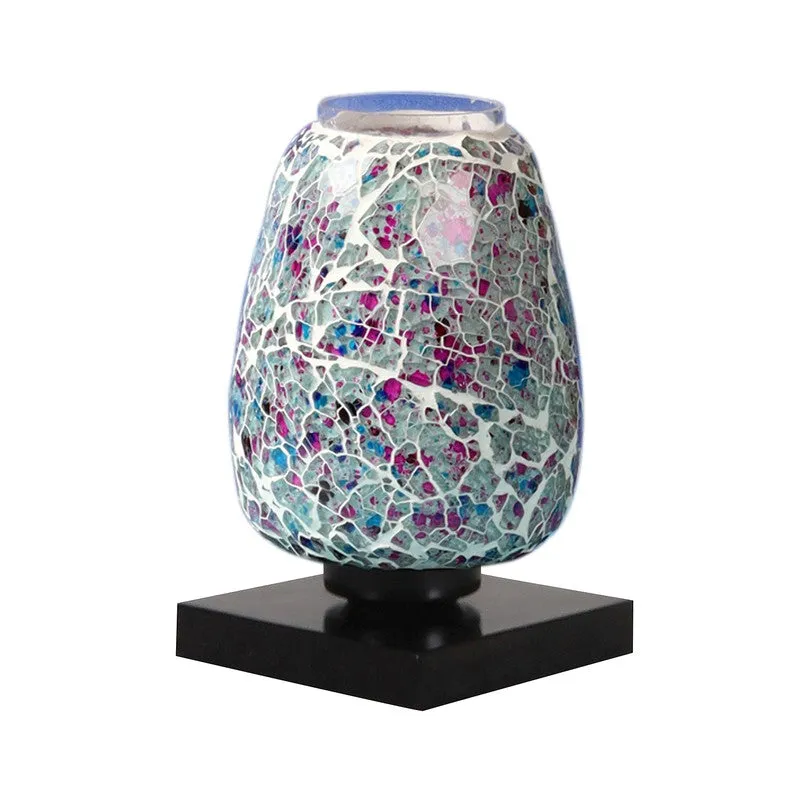 Colorgleam Mosaic Glass Table Lamp With Wooden Base - Multicolor media 6