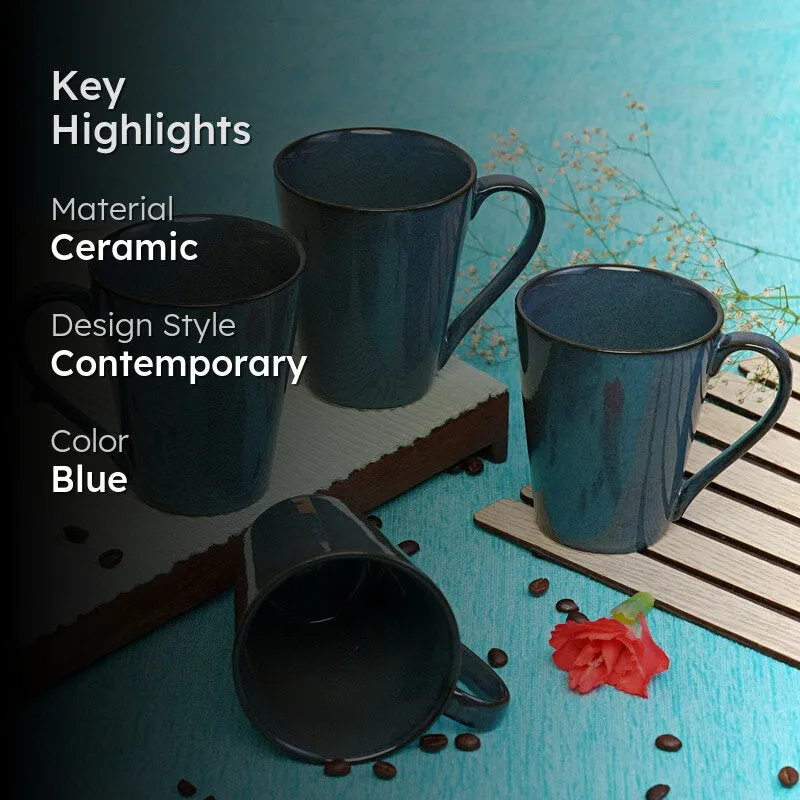 Elegant Ceramic Coffee Mug (300 mL Each) - Set Of Four media 2