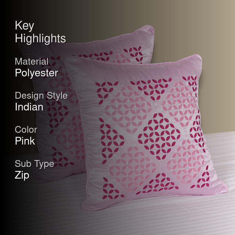 Argyle Dots Embroidered Cushion Cover - Set Of Two media 2