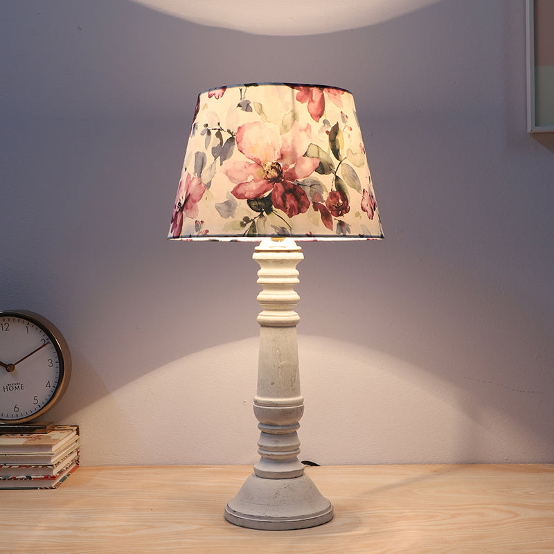 Lumikko Coil Printed Mango Wood Table Lamp - Multicolor