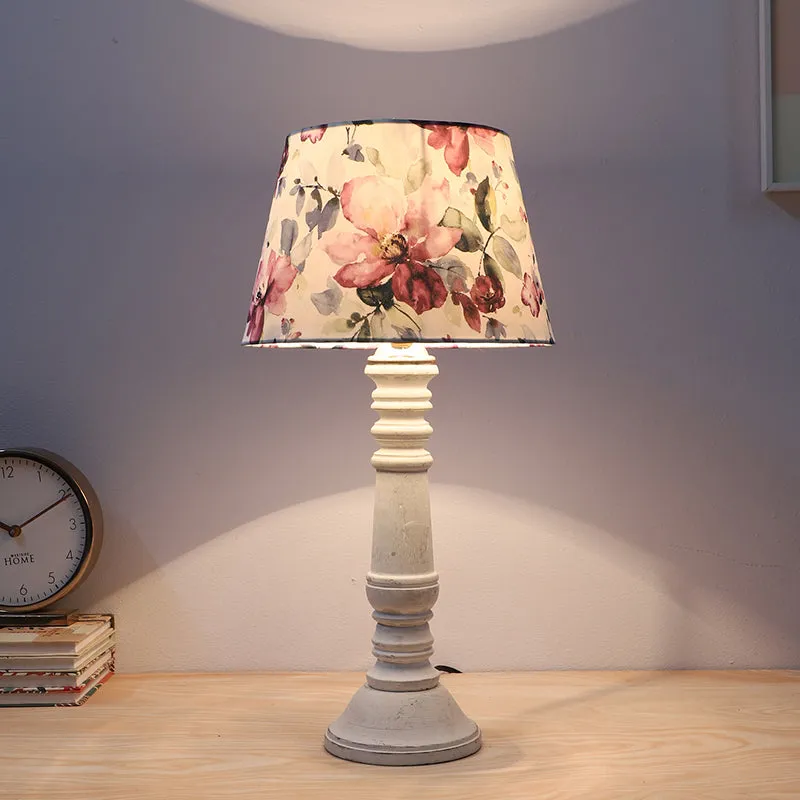 Lumikko Coil Printed Mango Wood Table Lamp - Multicolor media 1