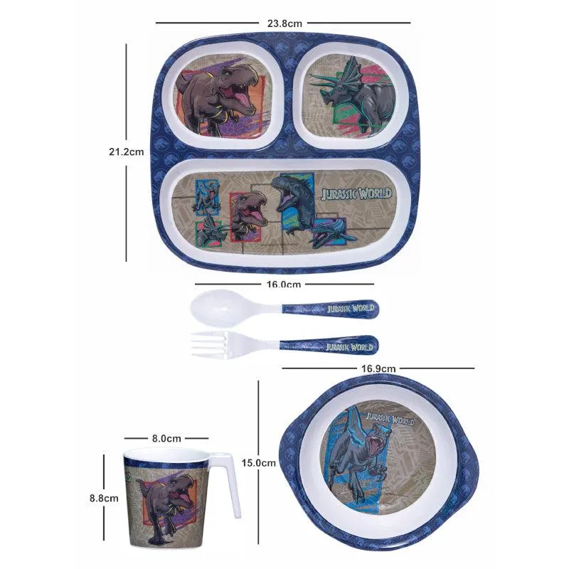 Servewell Jurrasic World Kids Dining Set - Five Piece Set media 4