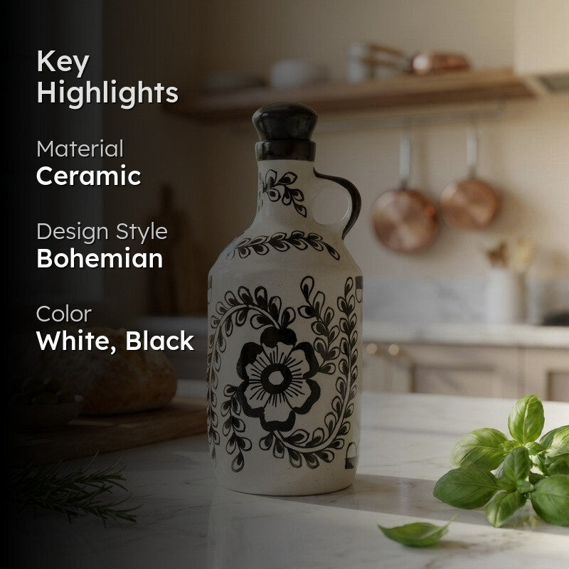 Rustic Kitchen Ceramic Oil Dispenser - 1000 mL media 2