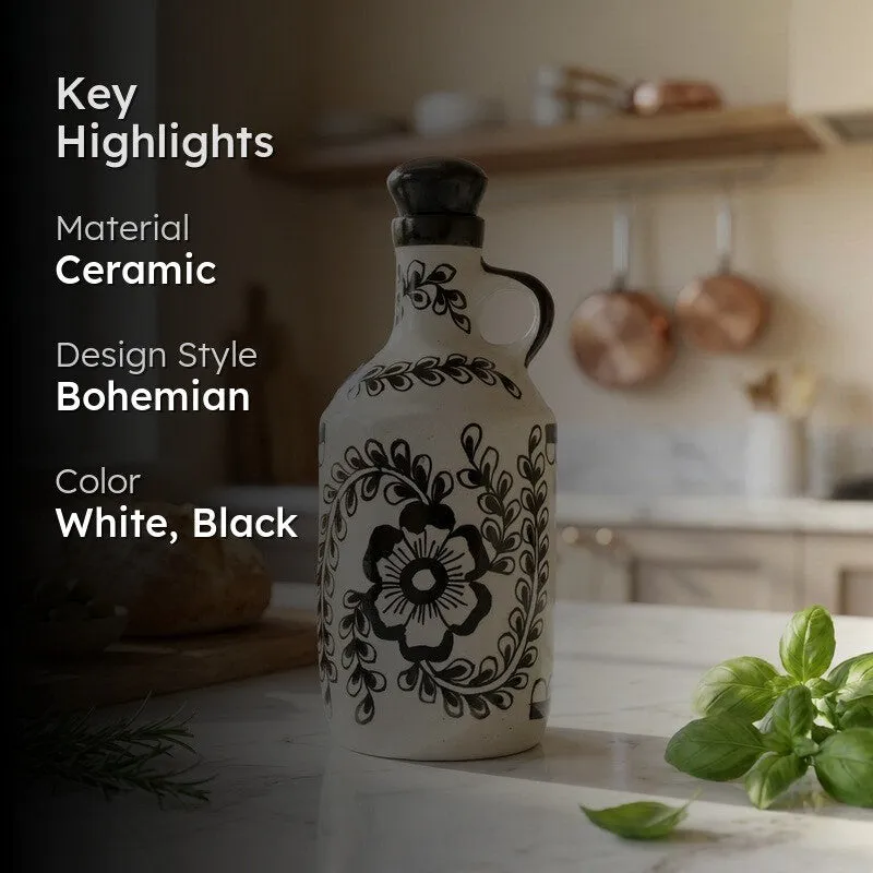 Rustic Kitchen Ceramic Oil Dispenser - 1000 mL media 2