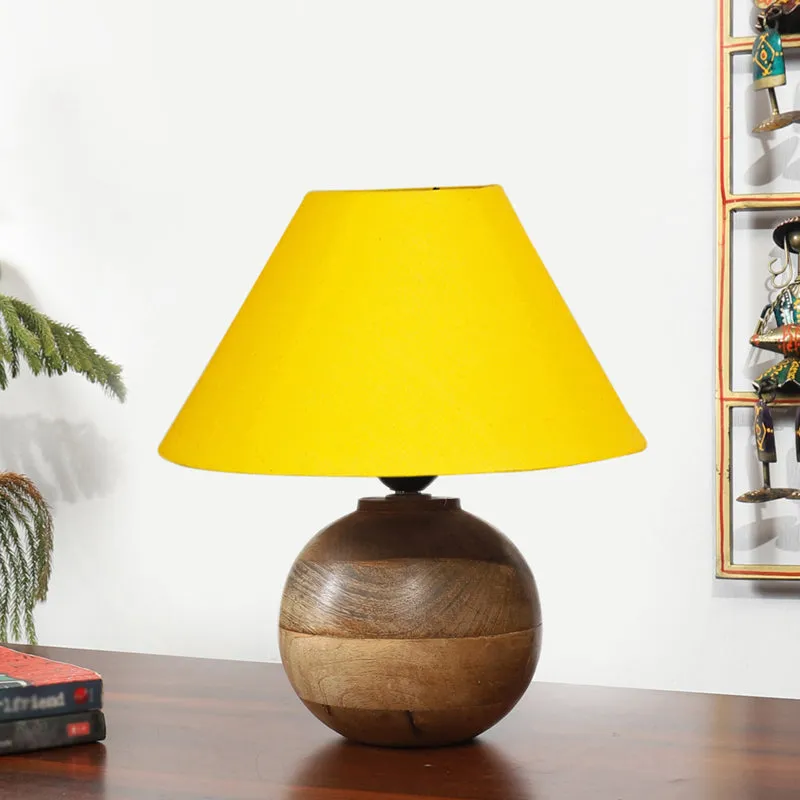 Cotin II Orb Cotton Table Lamp - Yellow,Brown media 3