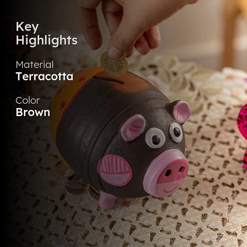 Coin Oink Terracotta Piggy Bank - Orange media 2