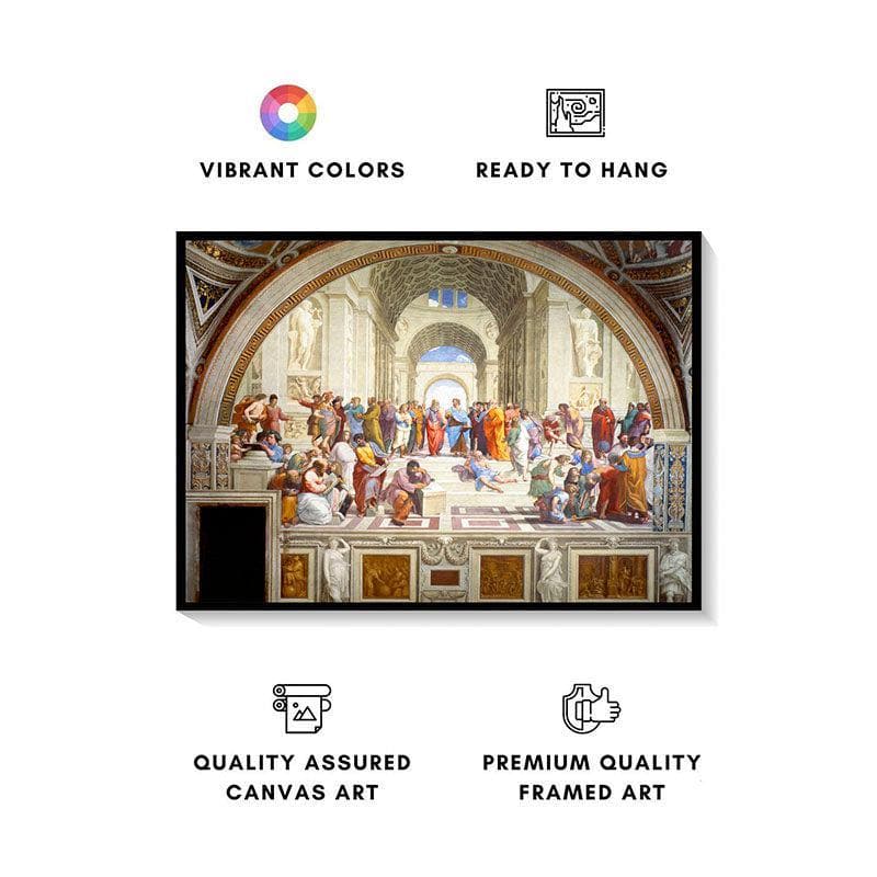 The School Of Athens Canvas Painting By Raphael - Black Frame media 4