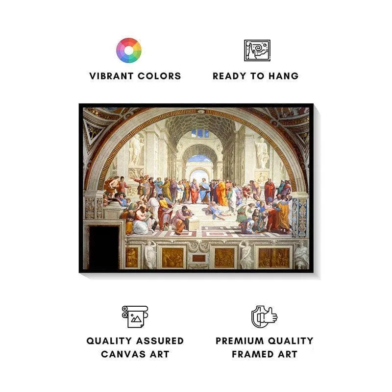 The School Of Athens Canvas Painting By Raphael - Black Frame media 4