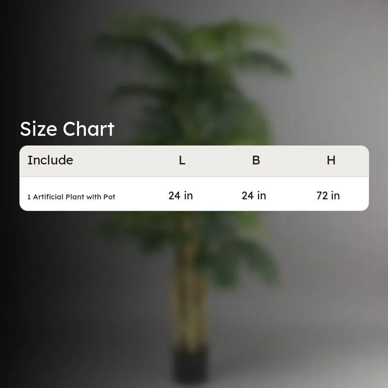 Faux Realtouch Areca Palm Plant With Black Plastic Pot - 5.9 Feet media 8