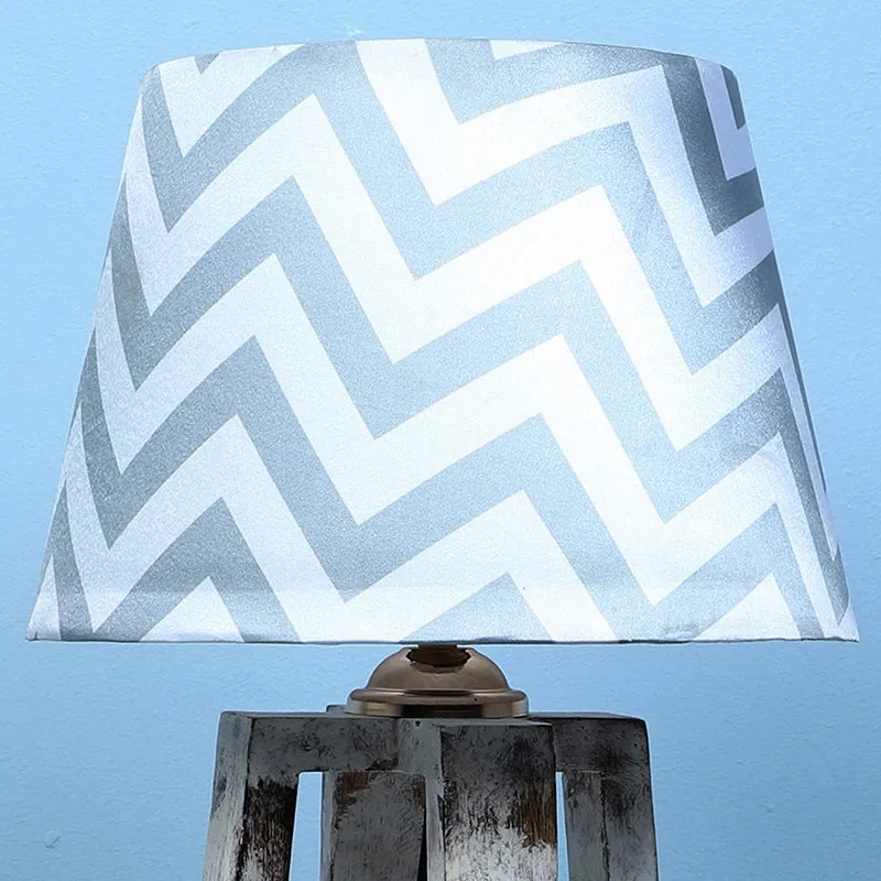 Chevron Light Prism Printed Mango Wood Table Lamp media 3