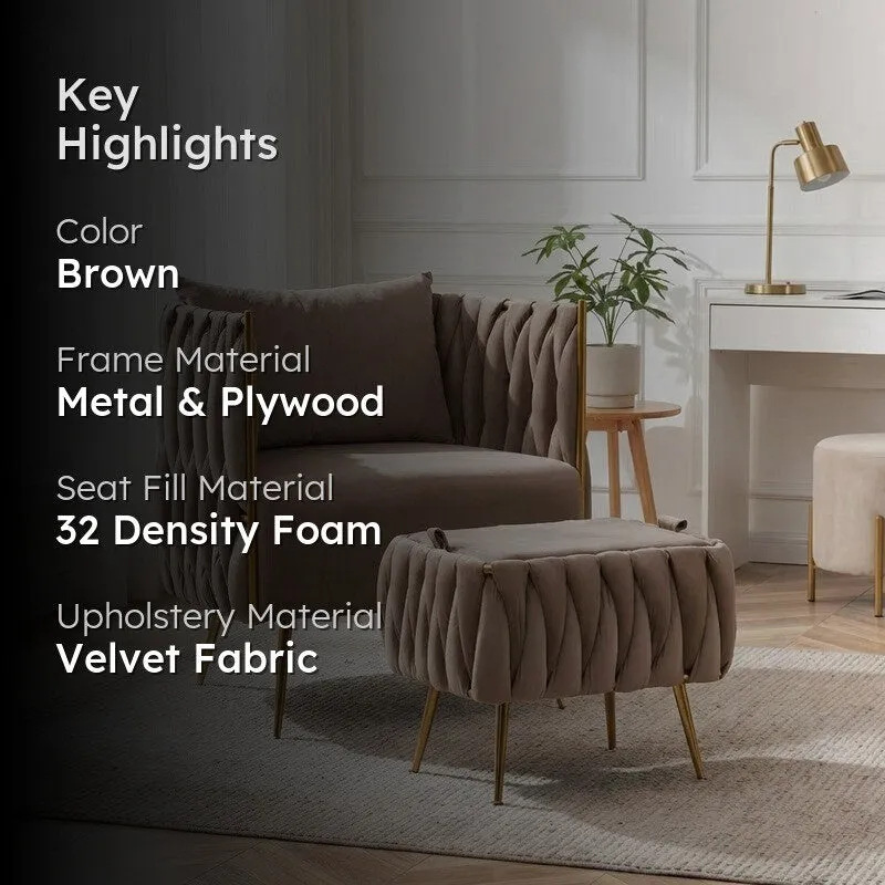 Dreamix Metal Accent Chair (Brown) - Two Piece Set media 2