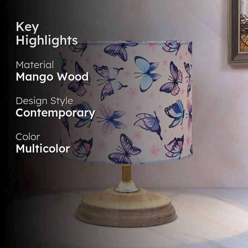 Petaluda Pebble Printed Mango Wood Table Lamp - Multicolor media 2