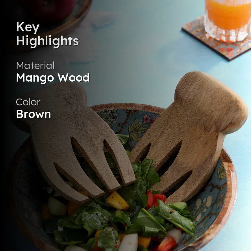 Rustic Toss Mango Wood Salad Server - Set of Two media 2