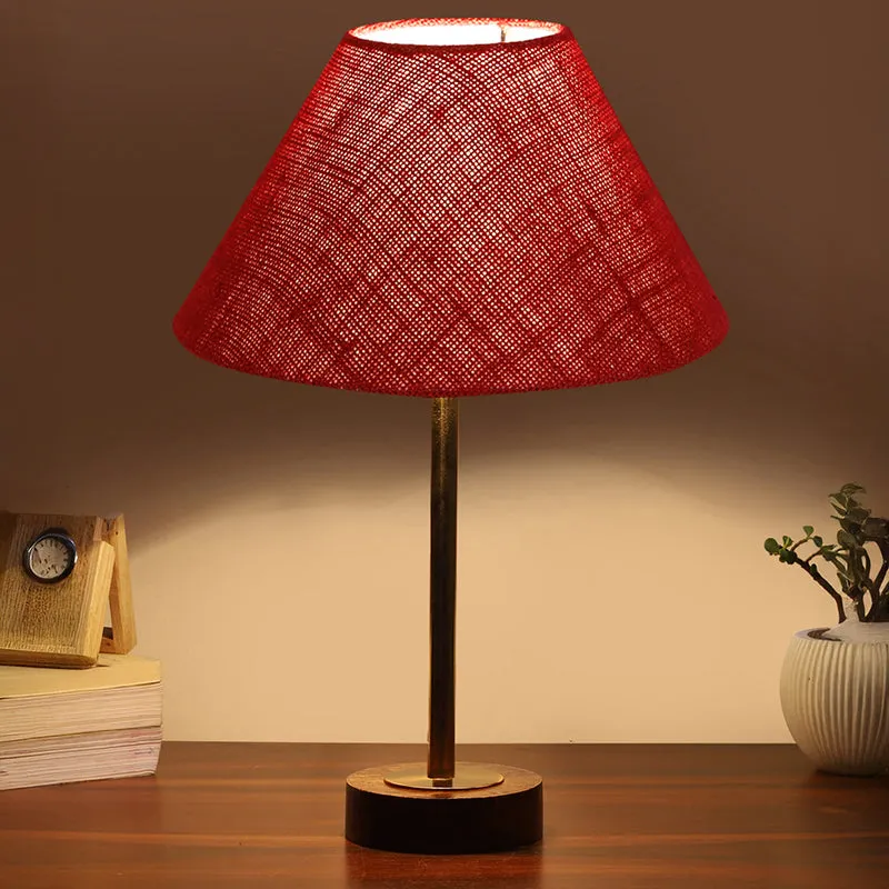 Sienna II Rodin Wooden Table Lamp - Maroon,Gold,Brown media 1