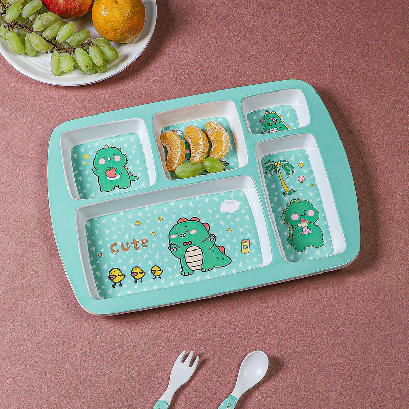 Snuggly Dino Kids Dinner Plate media 5
