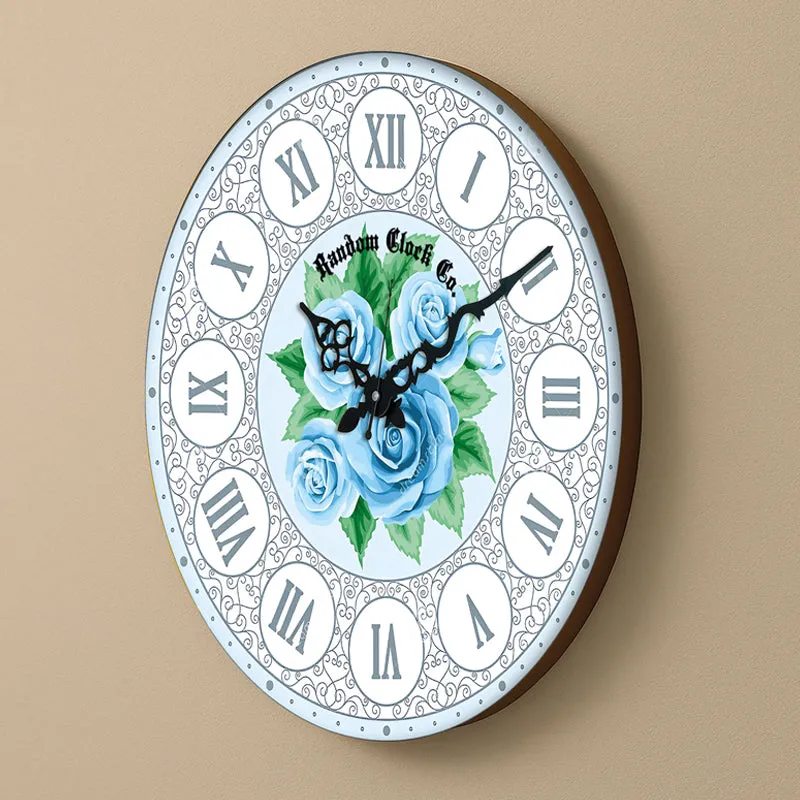 Blue Rosa Wood Analog Wall Clock media 5