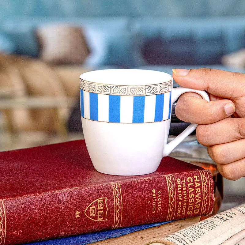 Sonaki Mida Stripe Bone China Tea Cup (180 mL Each) - Set Of Six media 1