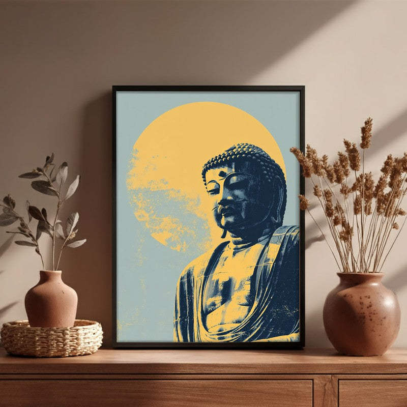 Buddha In Golden Aura V Archival Paper Wall Painting With Black Frame media 6
