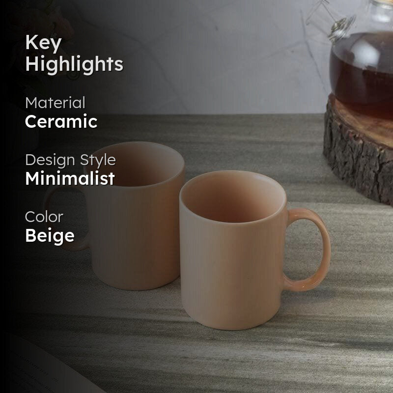 Akoosh Ceramic Coffee Mug (400 mL Each) - Set of Two media 2
