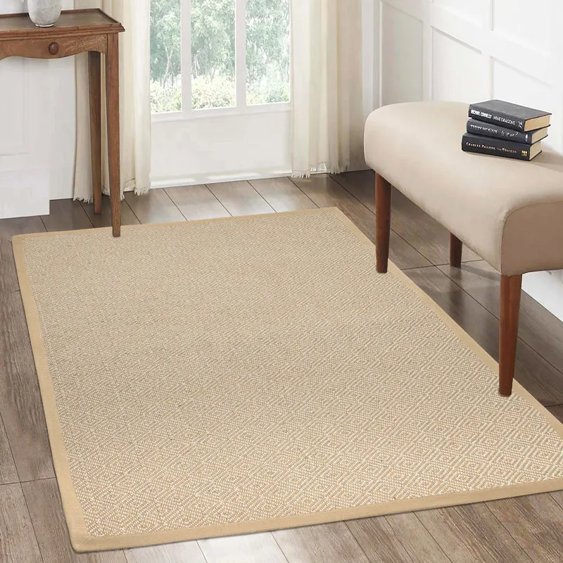 Saral Home TerraTread Anti-Slip Jute Cotton Area Rug - Beige media 3