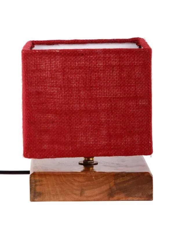Solid Cusp Fabric Table Lamp - Red,Brown media 4