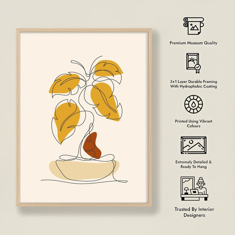 Boho Sunlight Serenade Archival Canvas Wall Art - Natural Brown Frame media 8