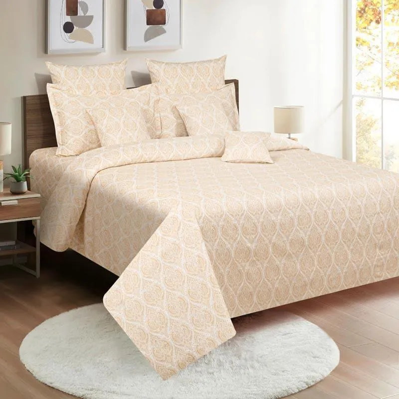 Swayam Vrita Cotton Bedsheet (Beige) - 200 TC media 1