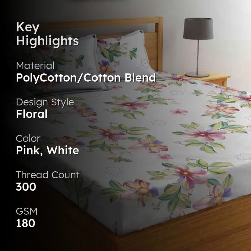 Floral Fest Bedsheet - 180 GSM media 2