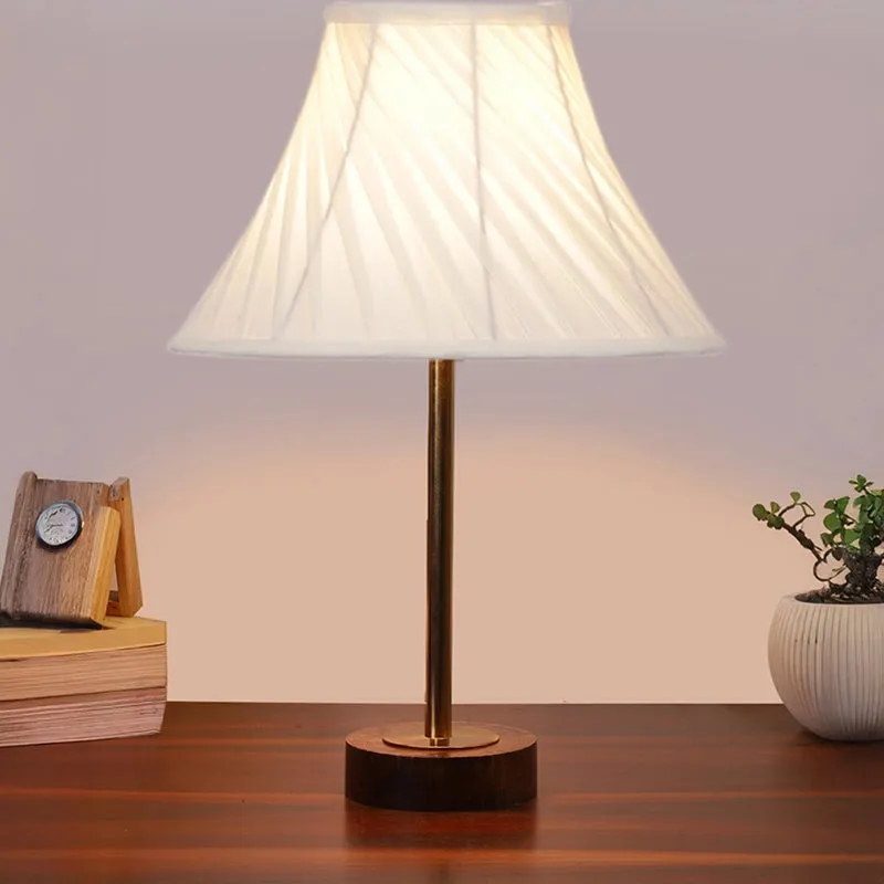 Twistra Rodin Wooden Table Lamp - Ivory,Gold,Brown media 2