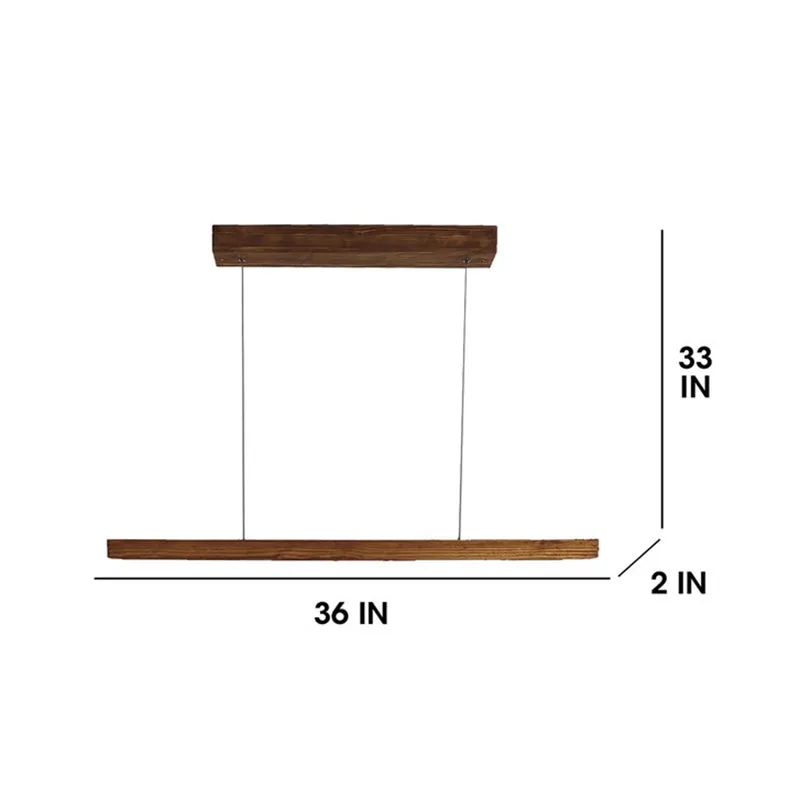 Helia Linear LED Wooden Ceiling Lamp - Brown media 8