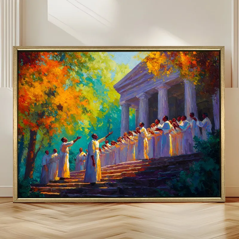Golden Unity Canvas Wall Painting With Frame media 4