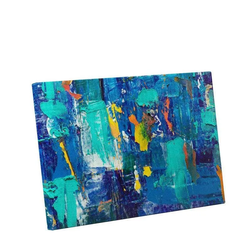 Winter Blue Abstract Canvas Wall Painting - Gallery Wrap media 3
